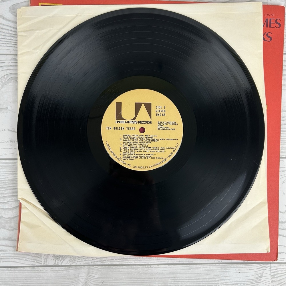 Ten Golden Years-36 Great Motion Picture Themes 2 Vinyl Set Ultrasonically clean - Picture 7 of 7